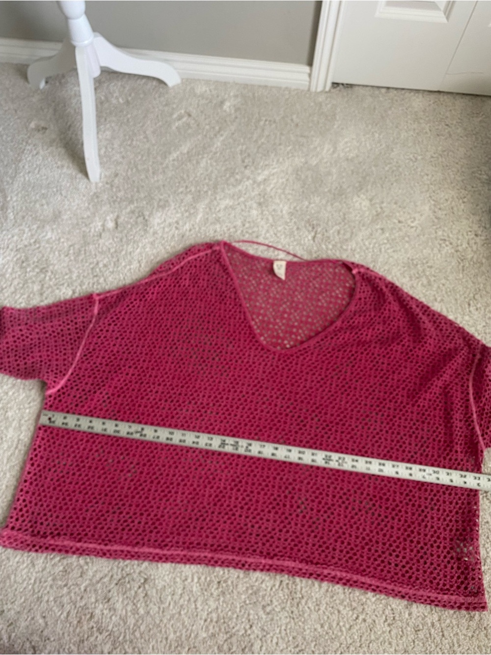 We The Free People XS Napa Crochet Sweater in Pink Oversized - Picture 7 of 8